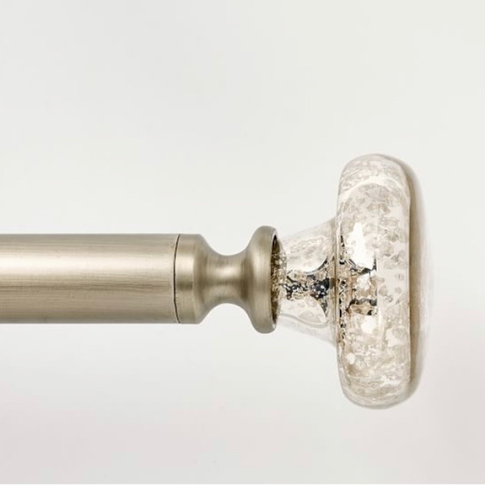 Pottery Barn Pewter Vintage Mercury Glass Finials - set of 2 (.75” dia)